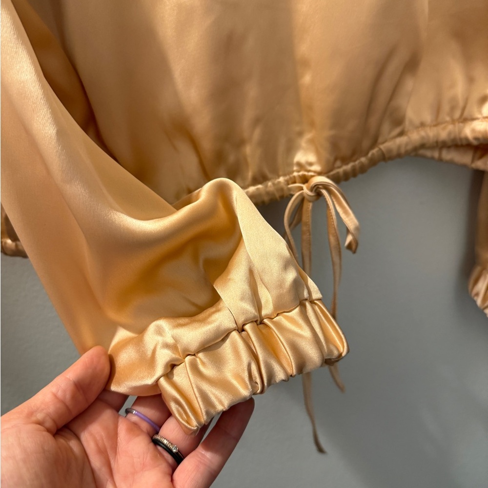 LOFT Champagne Satin Top - Picture 6 of 7
